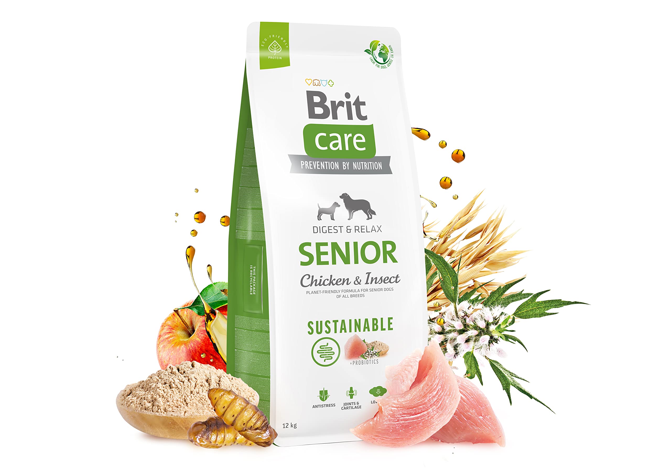Brit Care Dog Sustainable Senior Chicken & Insect - Seco Dog Food - 12 kg
