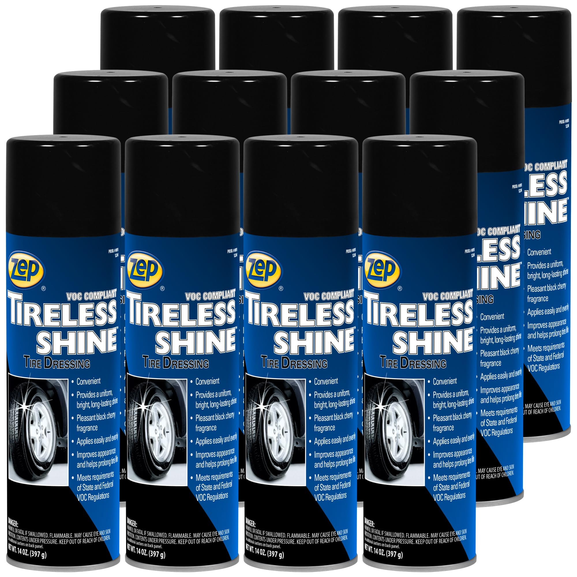 Zep Tireless Shine Tire Dressing - 14 OZ (Case of 12) - 1801