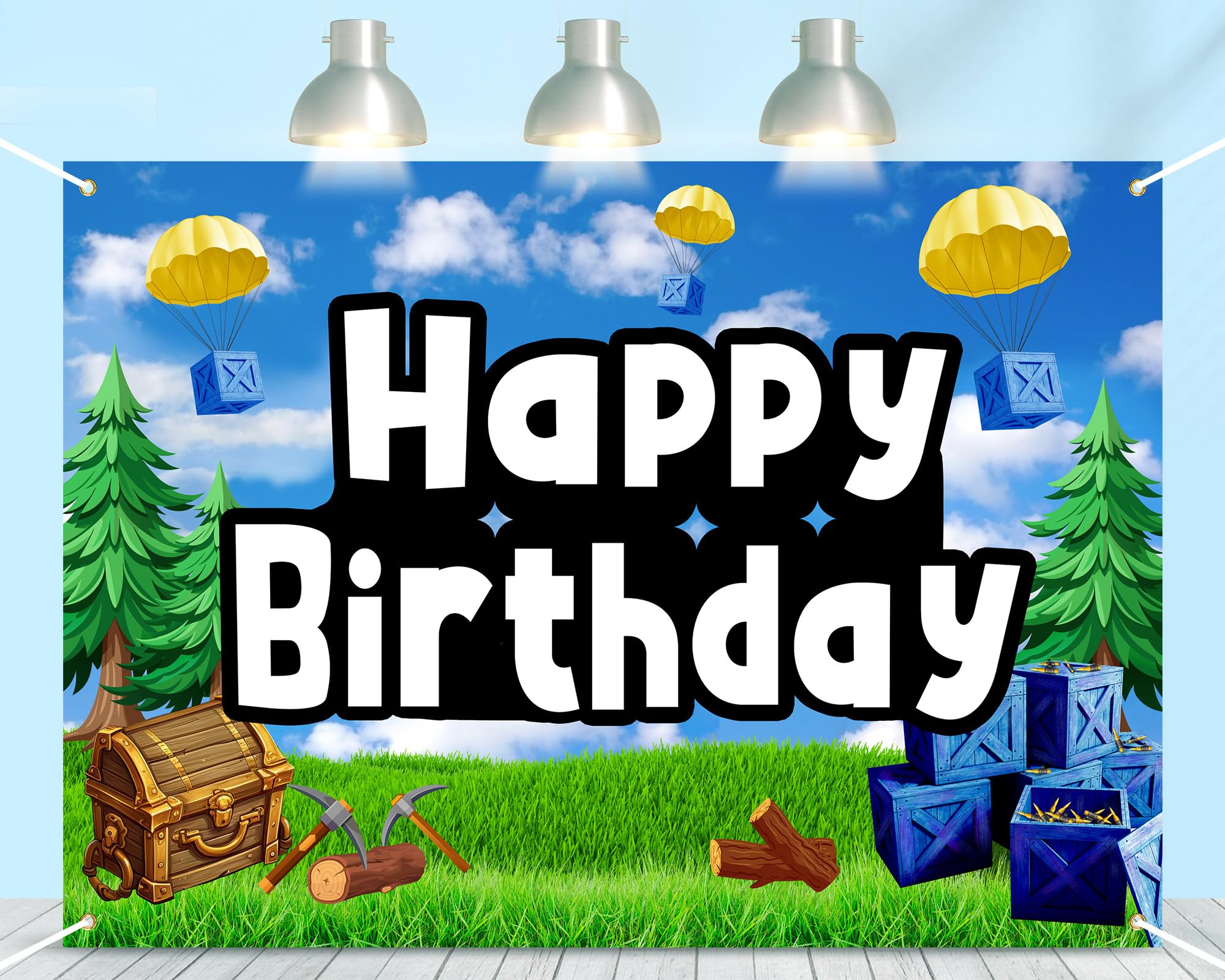 HunnmingRe Happy Birthday Game Party Backdrop Video Game Party Supplies Game Birthday Party Backdrop Banner Photography Background Birthday Party