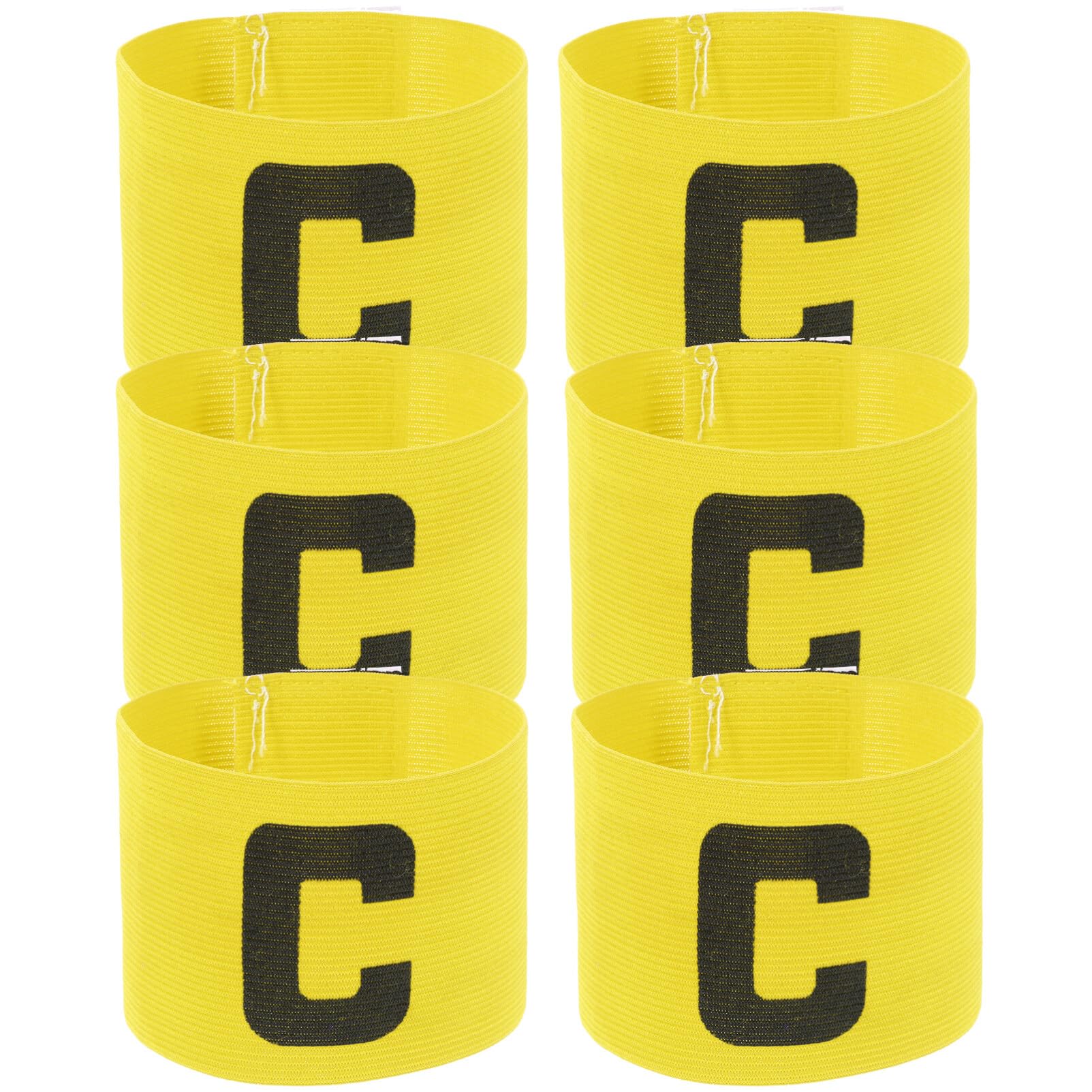 Toddmomy 6pcs Soccer Captain Armband Wear-Resistant Nylon Adjustable Letter Armbands for Team Sports Lightweight and for Football Rugby and Basketball