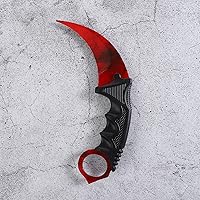 Vista 4 de Cuchillo de entrenamiento Karambit rojo sin filo Karambit cuchillo de entrenamiento de práctica con funda para principiantes herramienta