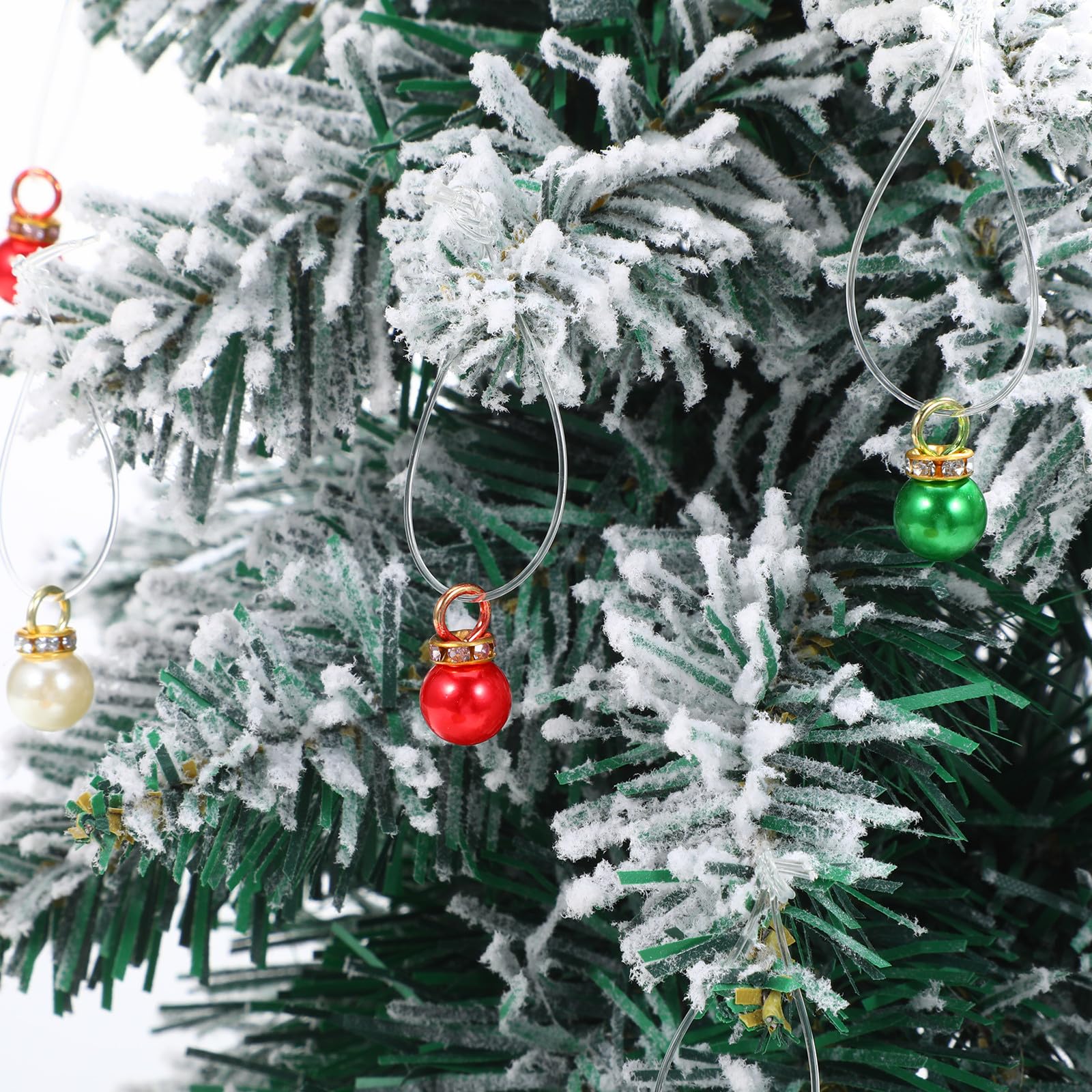 200 Kleiner Weihnachtsbaumkugeln aus Simulationsperlen Leichte Hängung Lichtechte Christbaumkugel Anhänger für Festliche Weihnachtsdeko im Innen und Außenbereich