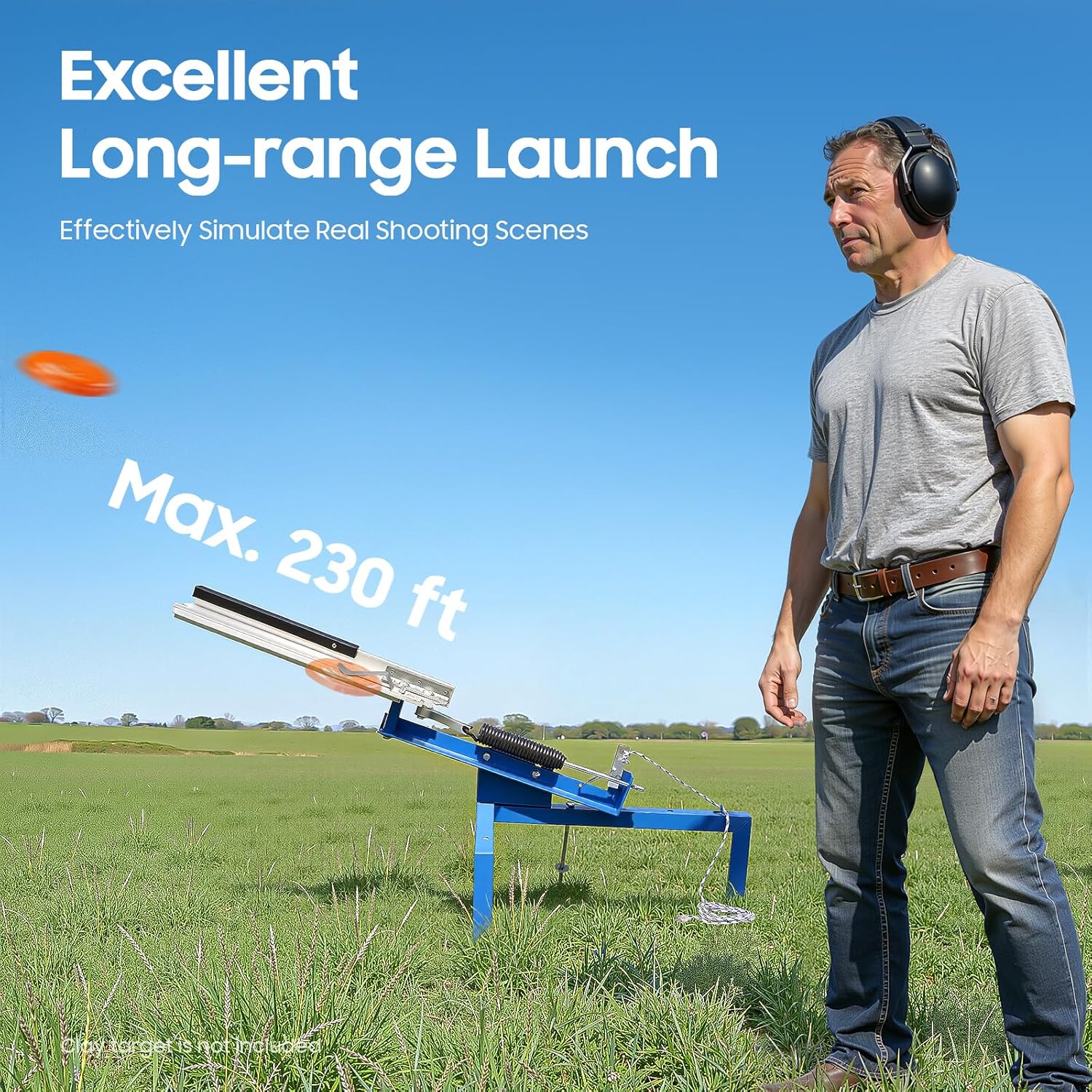 Adjustable Angles Target Thrower,Pressure-Driven Clay Target Thrower Machine,Outdoor Straining Aid Thrower for Playgrounds,Stadiums,Iron