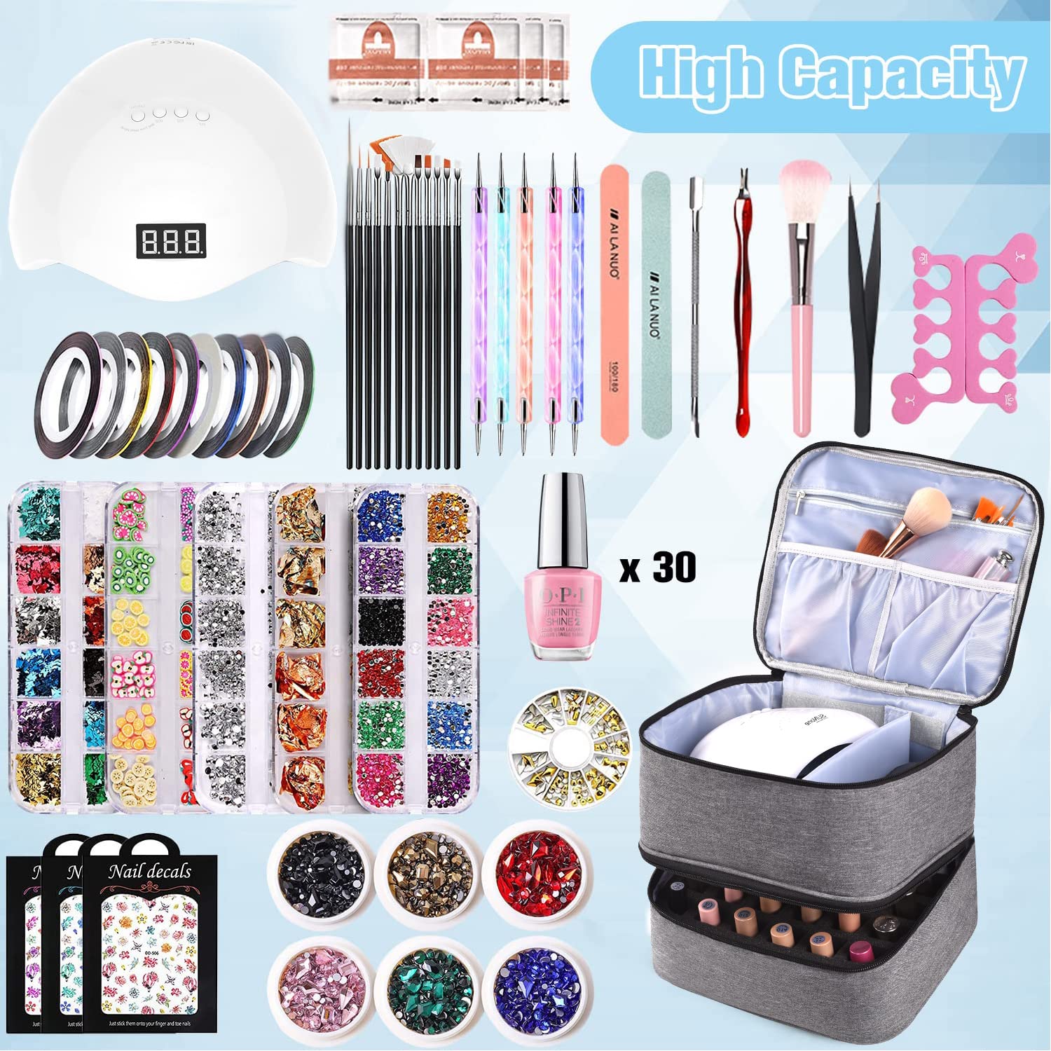 Corduroy Nail Polish Organizer and Nail Lamp Case