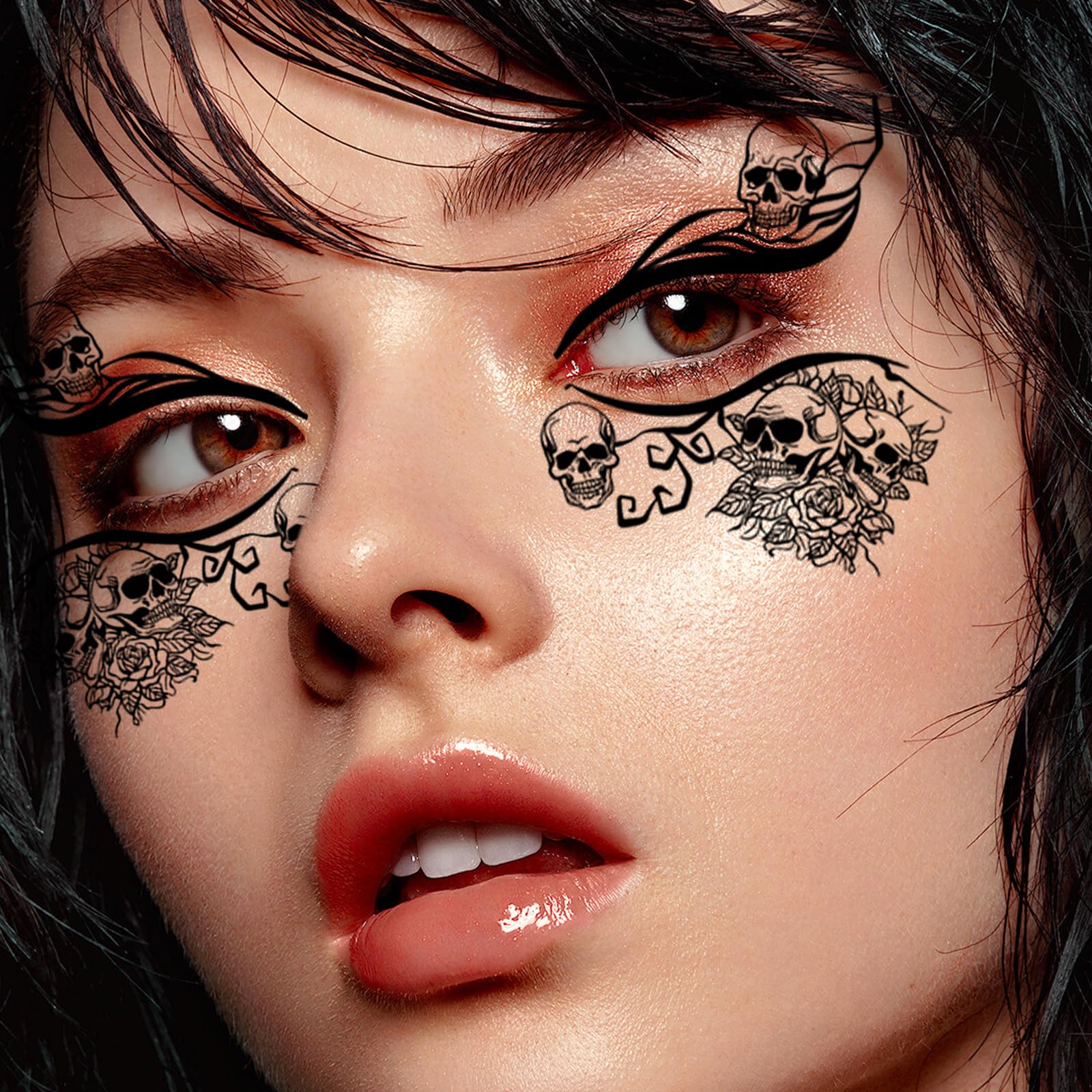 Pack De 4 Tatuajes Temporales De Halloween Con Calabaza, Bruja, Fantasma, Araña Y Murciélago, Fáciles De Aplicar Y Quitar