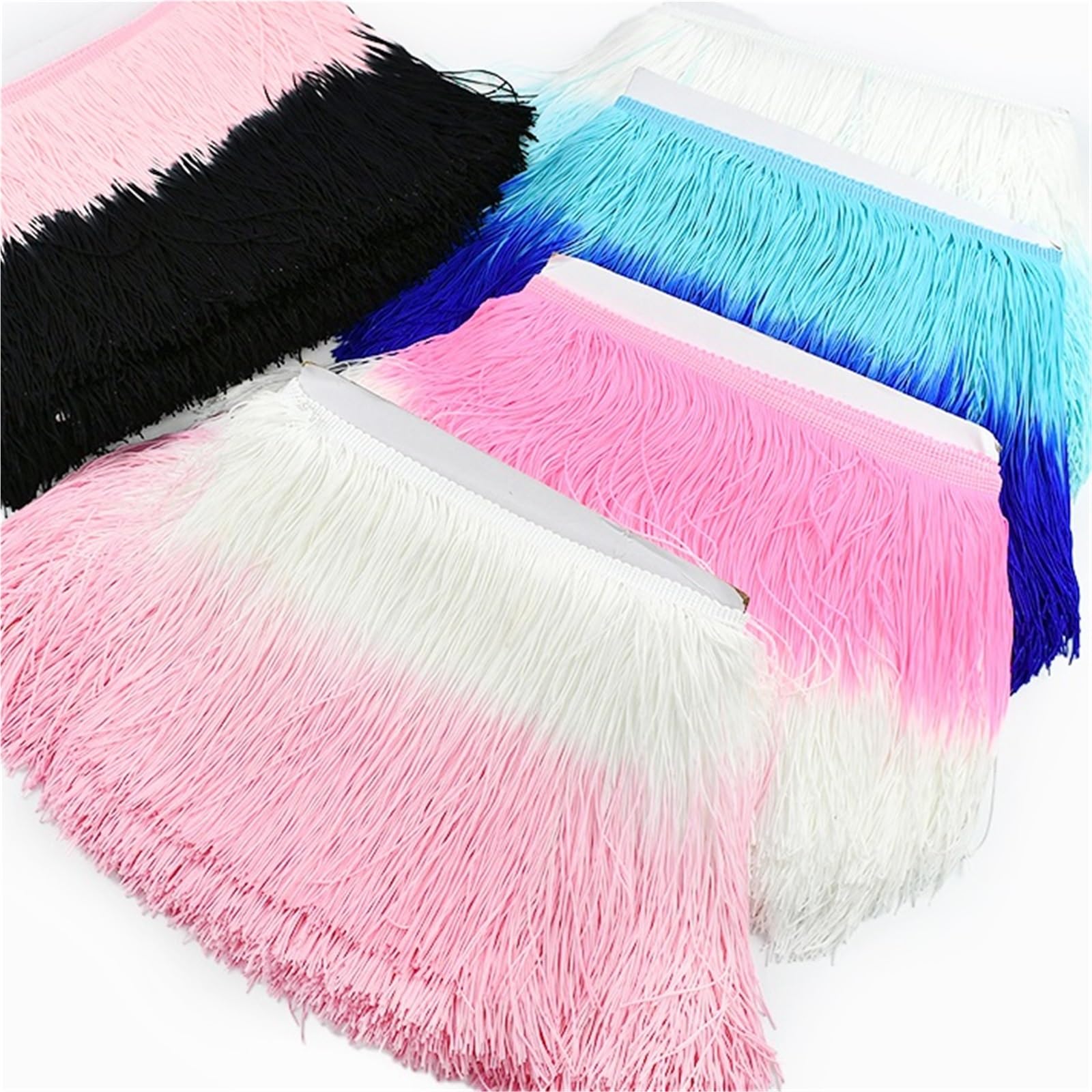 Szeroka koronka z frędzlami, Multicolor Tassel Fringe Trim 20cm 2m/5m(Color 14,20cm-5Meters)