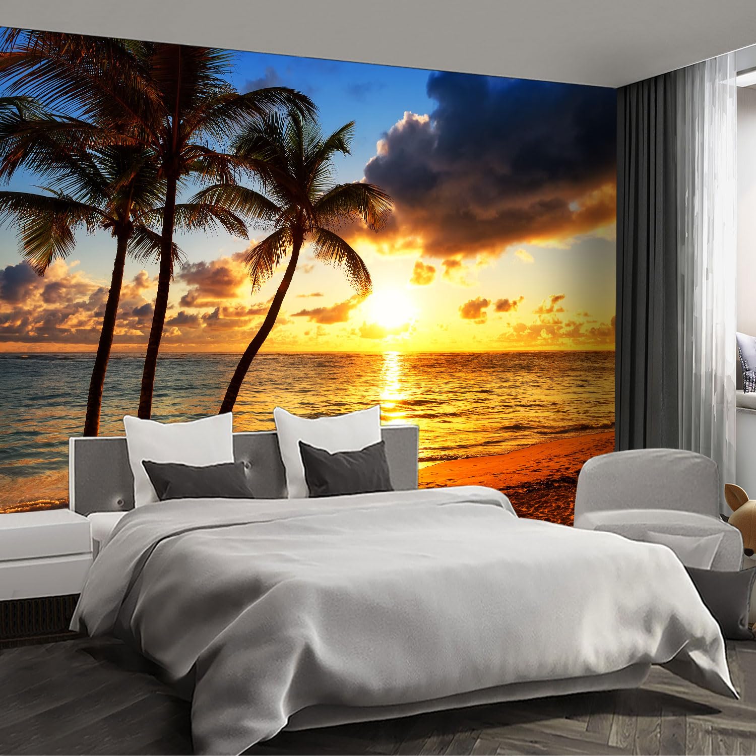 Fightal Beach Wall Murals at Dusk