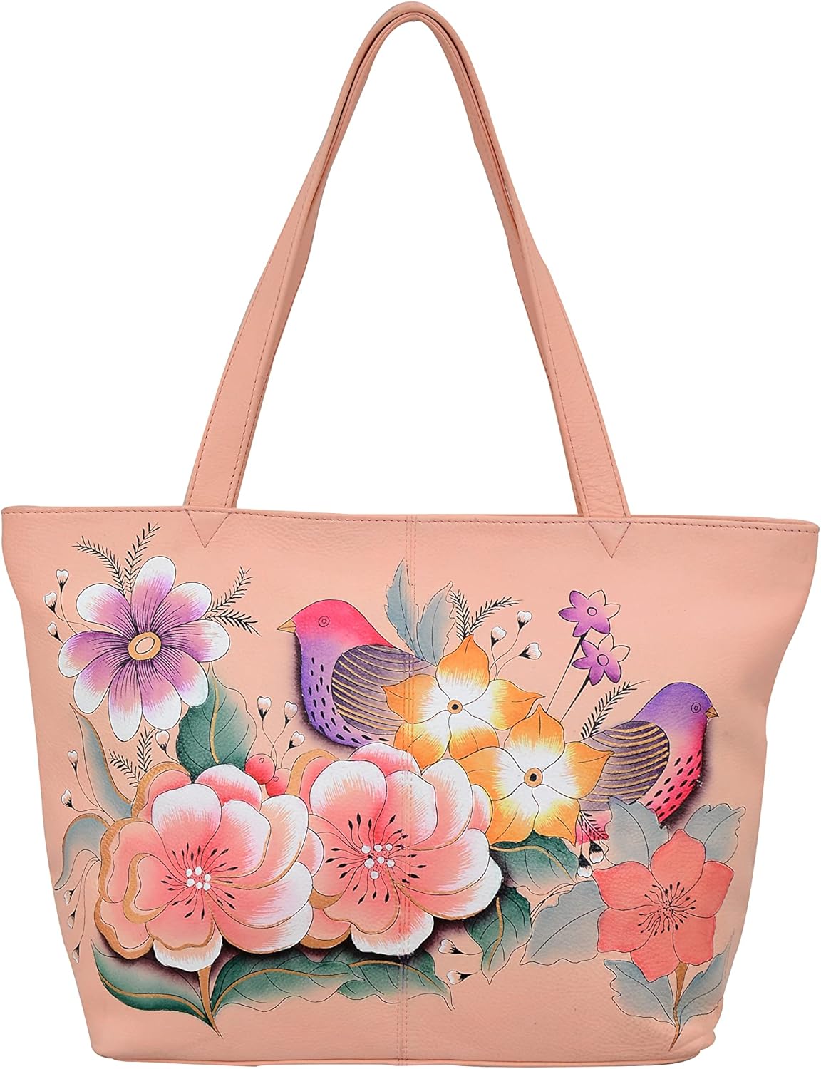 Anna by Anuschka Women Hand Painted Genuine Leather Large Tote