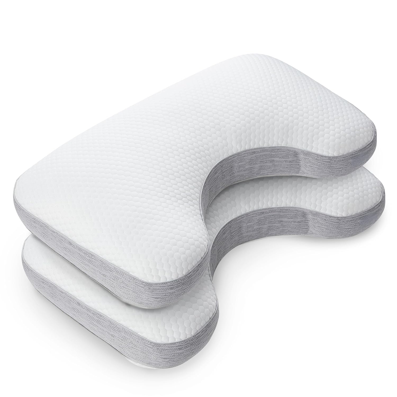 Hearth Harbor Cooling Neck Pillow for Side Sleeper - Adjustable Shredded Memory Foam Pillows 2 Pack - King