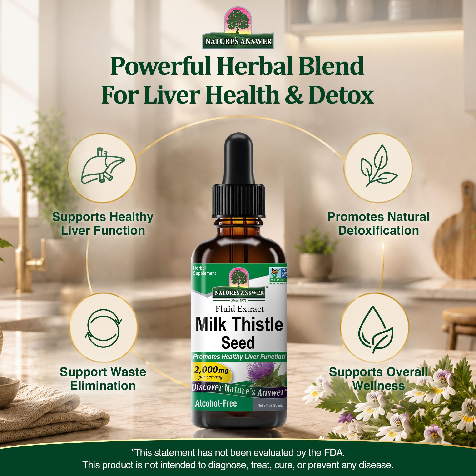 Nature's Answer Milk Thistle 2000mg Extract - 2oz, Alcohol-Free, Kosher — Amazon image 3