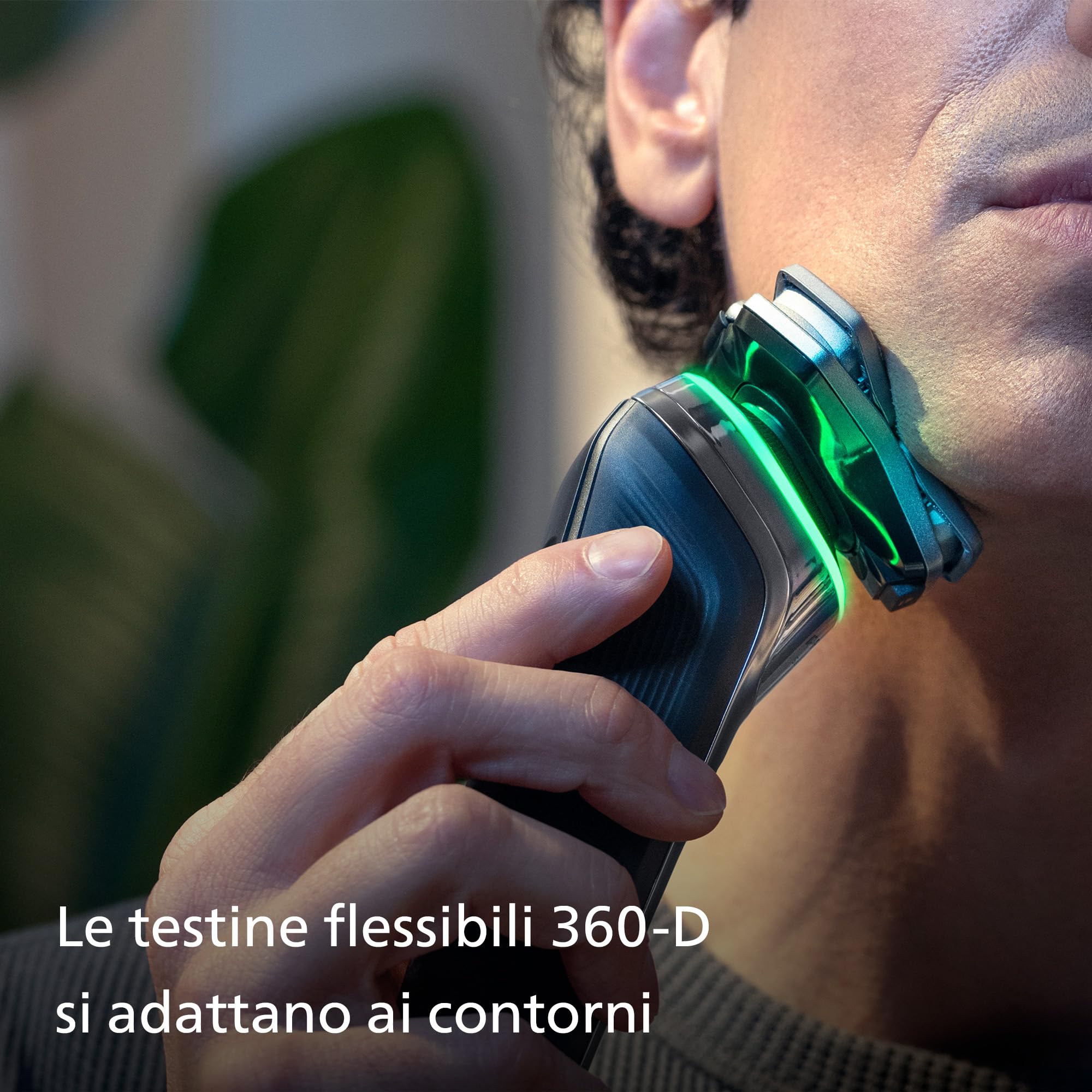 Philips Shaver Series 9000 - Rasoio elettrico Wet&Dry per uomo blu, tecnologia Lift & Cut e SkinIQ, rifinitore a scomparsa, custodia de pulizia, supporto ricarica e custodia viaggio
