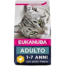 Eukanuba Alimento secco per gatti adulti, ricca di pollo fresco, 2 kg