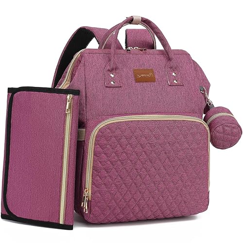 Mochila para pañales con cambiador, funda para chupete, bolsa de bebé para niños y niñas pequeños, grande, elegante, impermeable, bolsa de pañales
