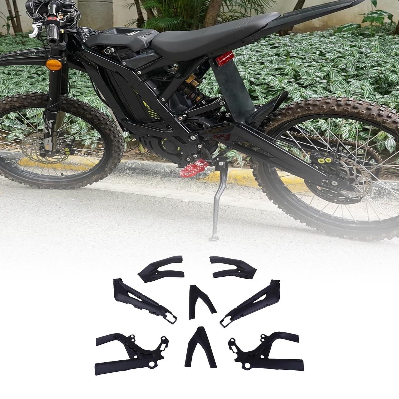 Yctze Protezione Telaio Carrozzeria per Copertura in ABS Sur-Ron Light | Materiale ABS, Utilizzo su Pista, Difesa da Fango e Ghiaia, Montaggio Sur-Ron Light Bee X, Installazione Adesiva, Parafango