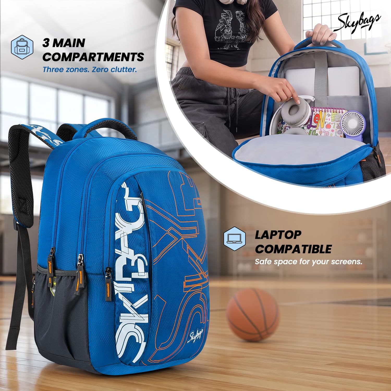 Skybags Brat Pro Max Laptop Backpack -3 Skybags Brat Pro Max Laptop Backpack -3