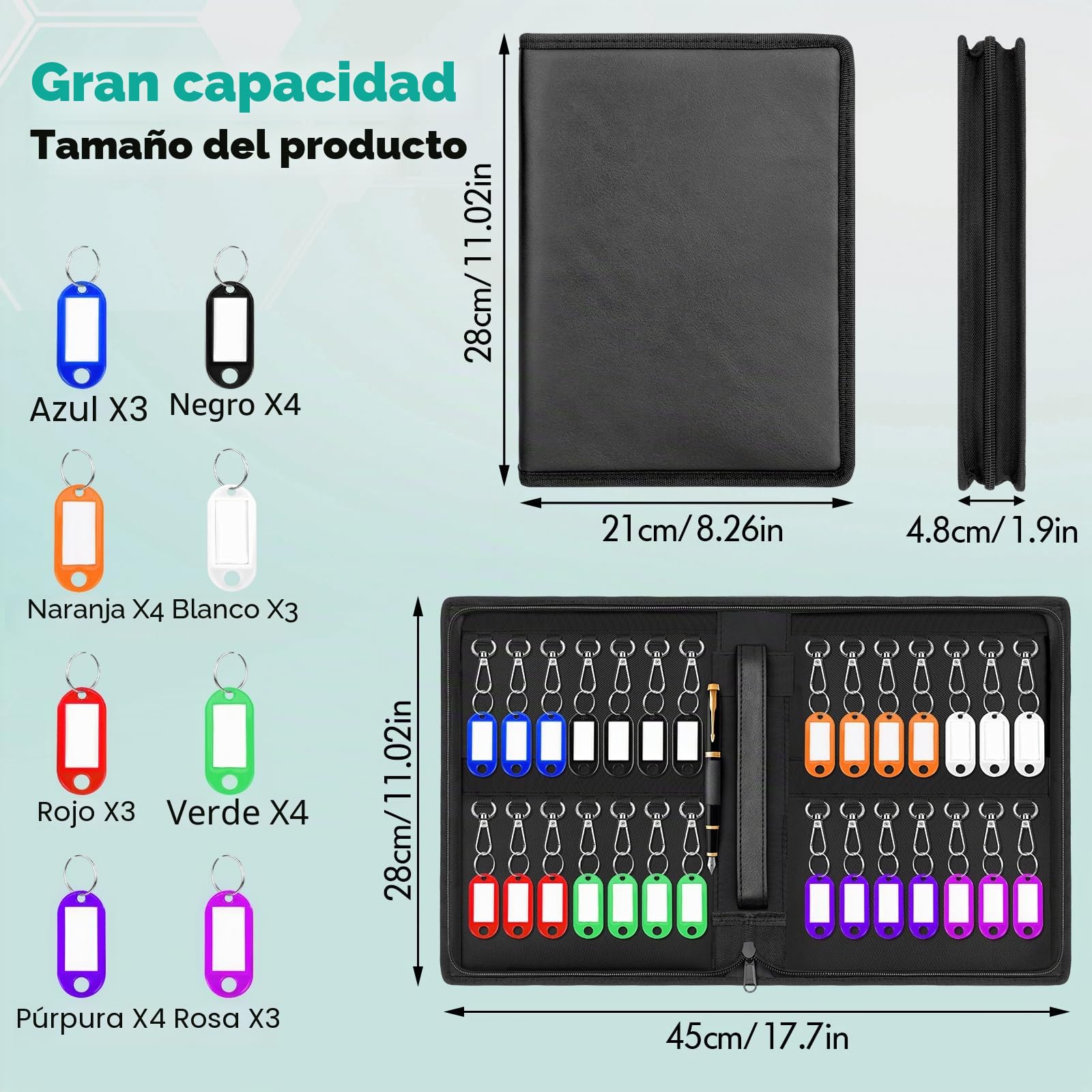 Portátil Caja Seguridad Llaves Grand Armarios de Llaves con Gancho Caja Llavero Pared Armario Llaves Organizador Llaves Exterior Caja Guarda Llave Coche para Office Garage