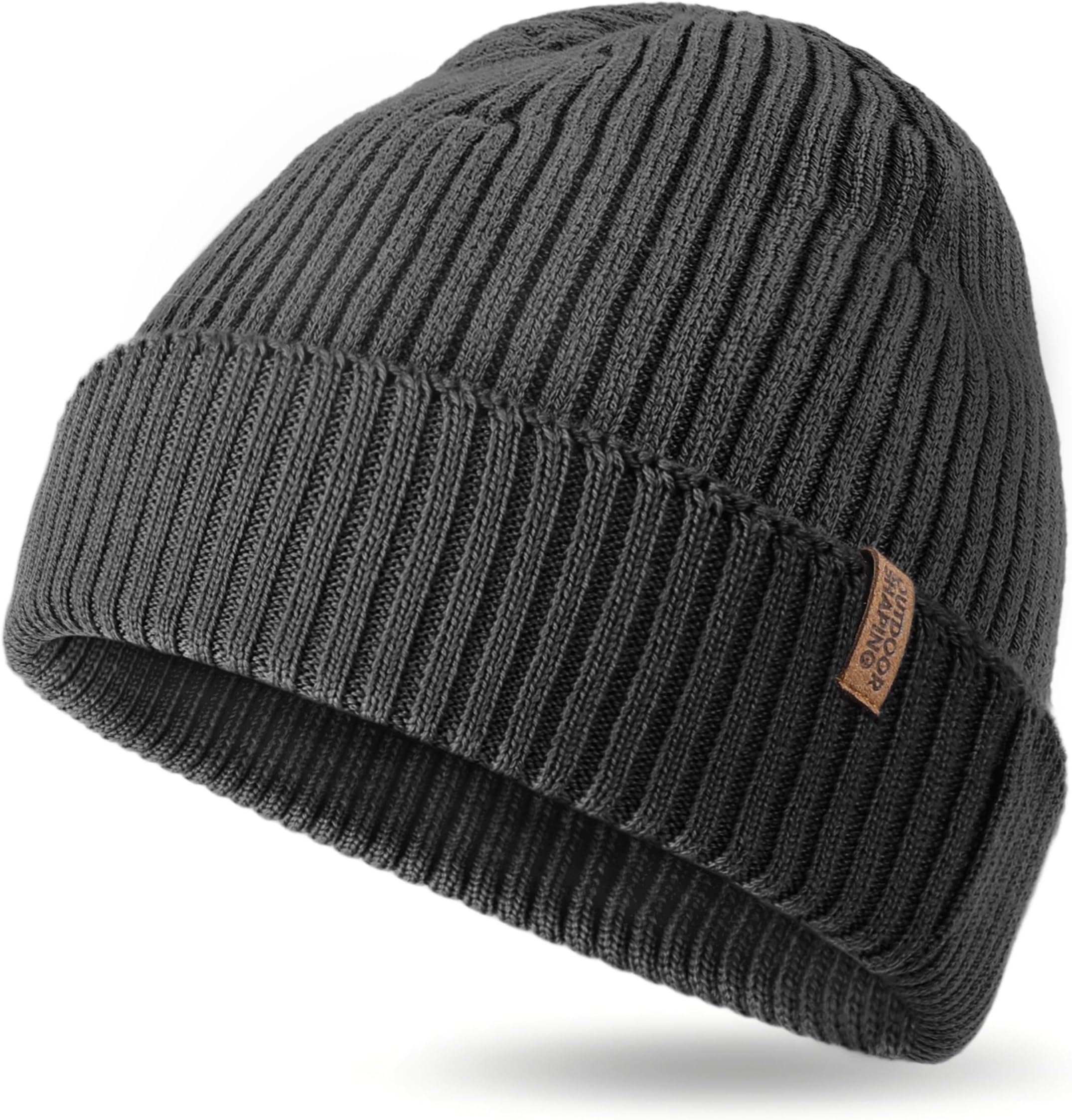 Merino Wool Beanie for Men & Women, Unisex Daily Cuffed Plain Knit Hat, Soft Warm Winter Hat