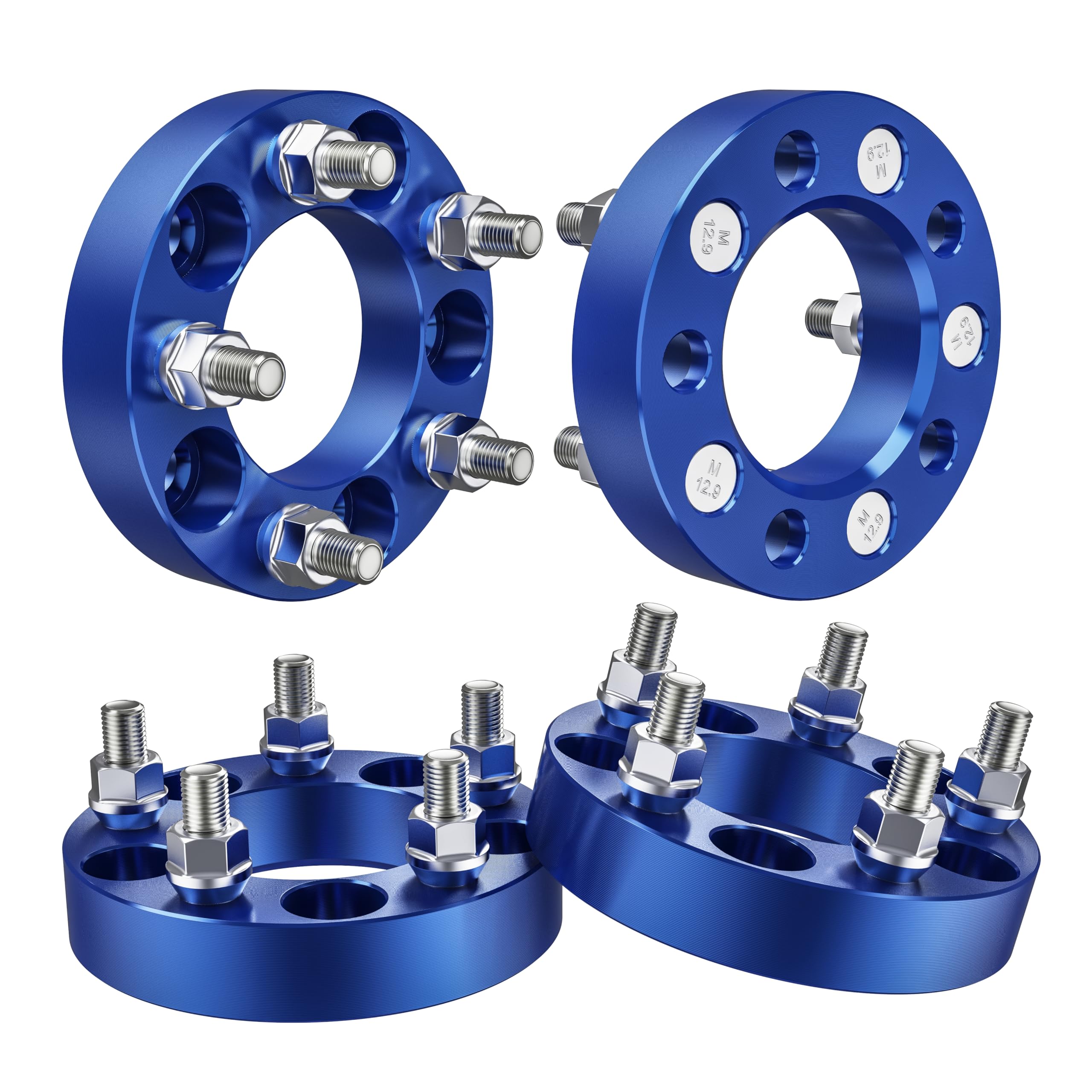 5x4.5 Wheel Spacers,1 inch 5X114.3mm Forged Wheel Adapters Compatible for Jeep Grand Cherokee Wrangler Liberty Ford Explorer Ranger Mustang,1/2"-20 Studs 82.5mm Center Bore,4 PCS Blue