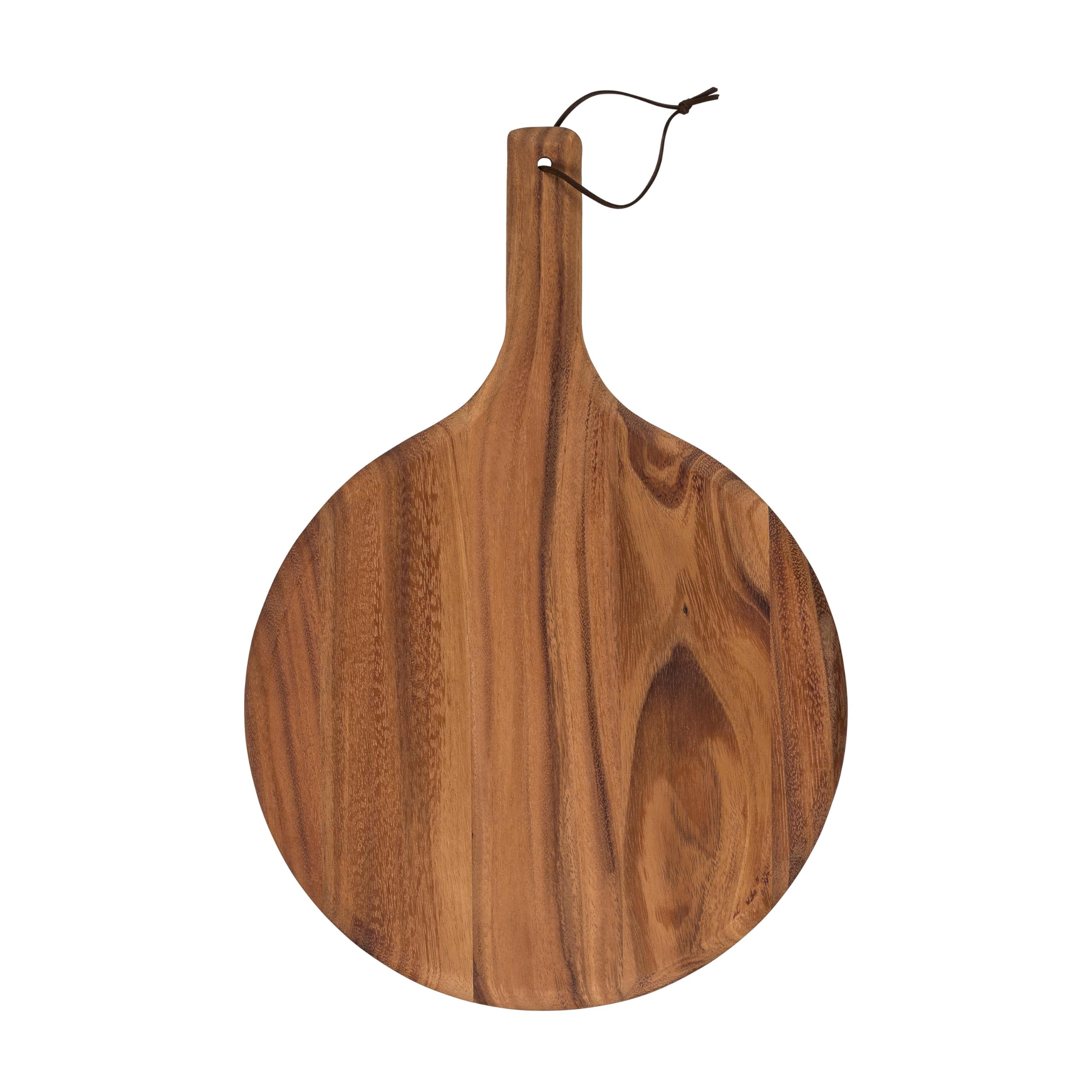 Tala Oiled Natural Acacia Round Pizza Board, Wooden Serving Board for 12" Pizza, Durable Acacia Wood, 47.5x32.5x1.5cm, Ideal for Cutting, Serving & Entertaining