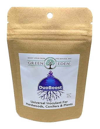 GreenEden DuoBoost Soluble Endo/Ecto Mycorrhizae 9 Species Universal Root Inoculant for Hardwoods - Conifers - Plants - 2oz. Mycorrhizal Fungi - Beneficial Bacteria - Living Soil Builders