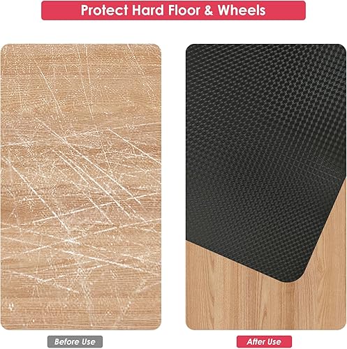 Miniatura 3 de Vicwe Tapete para silla de juegos para suelo de madera dura, 48 x 36 pulgadas, tapete para silla de oficina, tapete de PVC para silla de