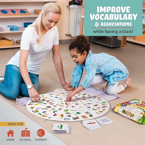 Miniatura 5 de Juego a juego de juegos de mesa preescolares para niños 2 en 1, juegos de coincidencias y categorías, materiales de terapia del habla, juegos