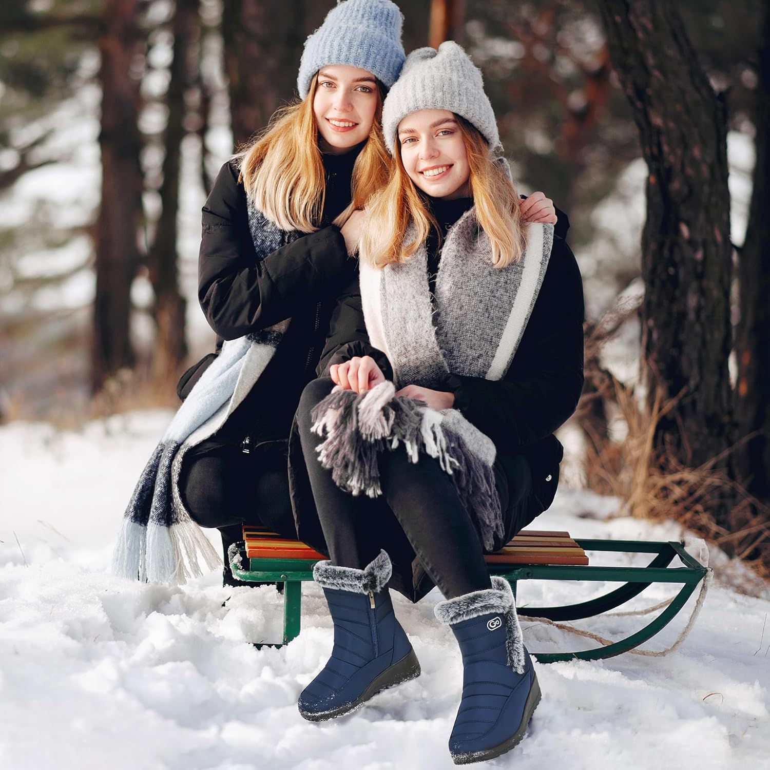 HARENCE Womens Winter Boots Comfort Snow Warm Fur Lined Outdoor Waterproof - Image 6