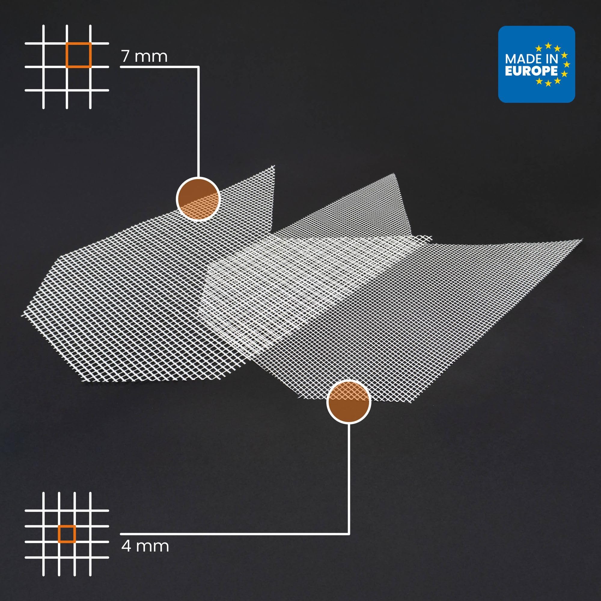 100x Zbrojenie ukośne 165g/m², 4x4mm wielkość oczek, 40 x 33cm