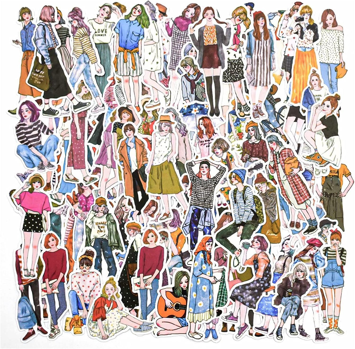 AFASOES 100 Stück Menschen Aufkleber Scrapbooking Scrapbook Sticker