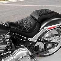 Vista 2 de TCT-MOTORPARTS Asiento del conductor y del pasajero para Harley Fat Boy FLFB FLFBS 18-25 Naranja Negro