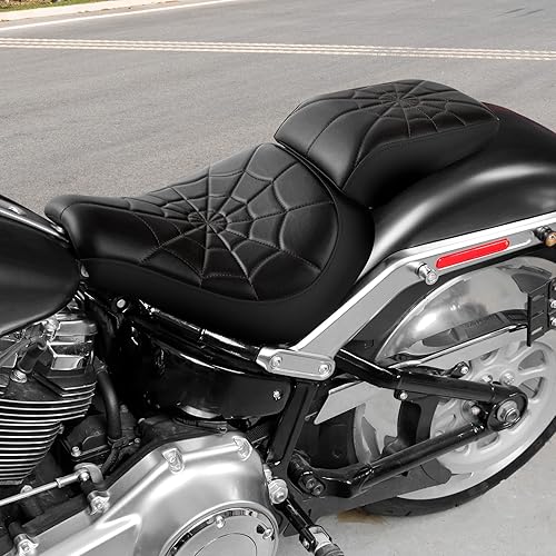 Miniatura 2 de TCT-MOTORPARTS Cojín de asiento de pasajero de cuero sintético para Harley Fat Boy FLFB FBFBS 2018-2023