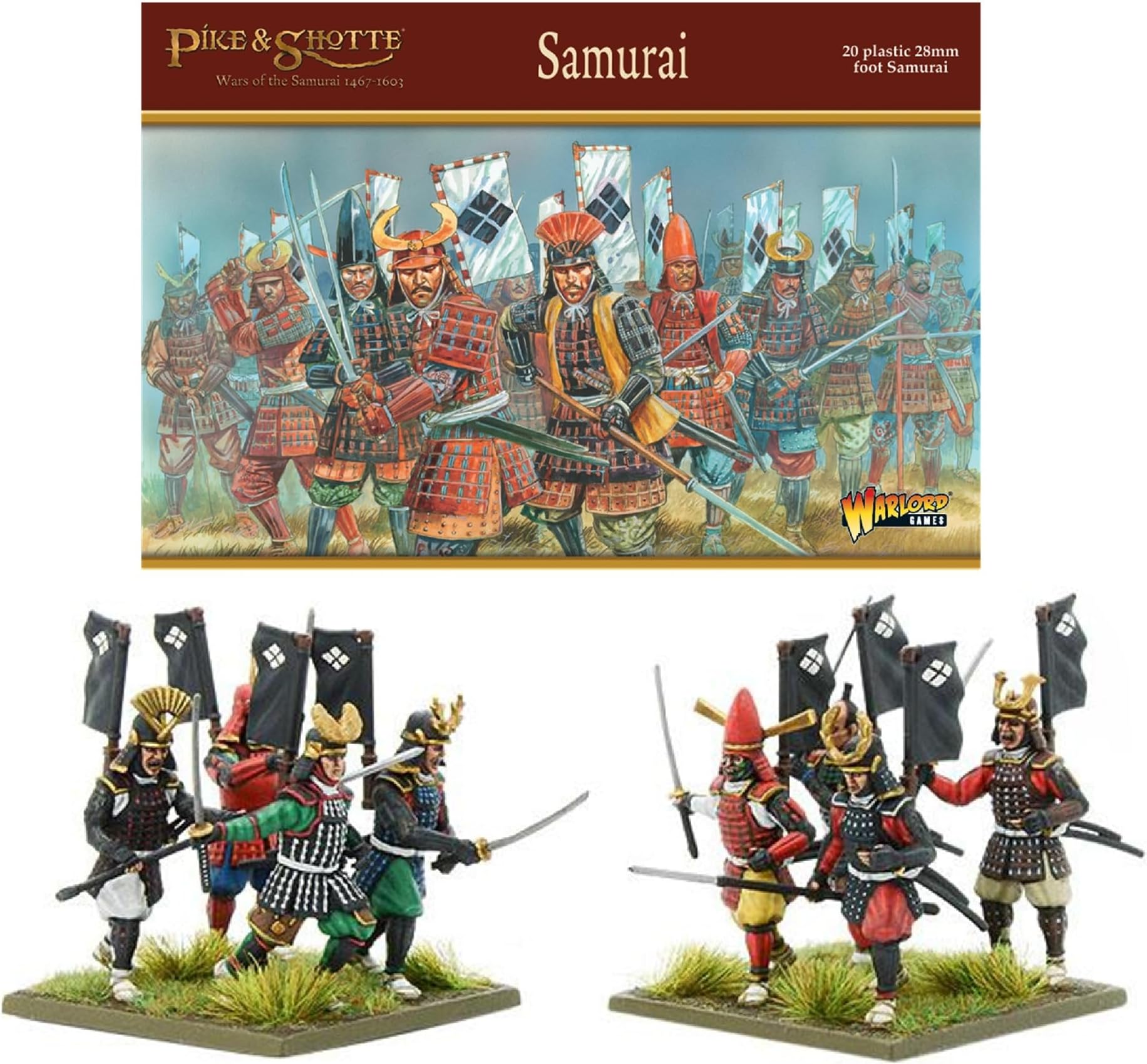 Samurai Infantry - 28mm Scale Plastic Miniatures for Pike & Shotte Highly Detailed Miniatures for Table-top Wargaming