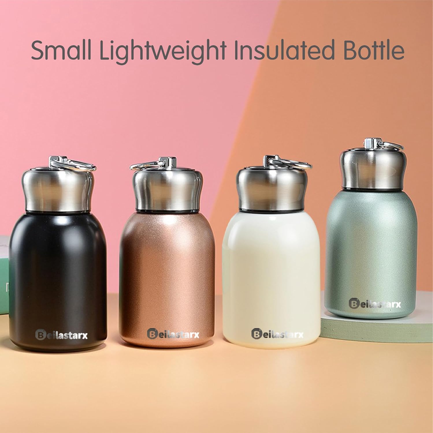 10oz Mini Vacuum Insulated Water Bottle - Small Stainless Steel Water Bottle Portable Leak-Proof Metal Sports Hot and Cold Water Bottle for Indoor and Outdoor (Gold, 10oz) - Image 2