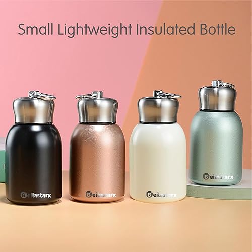 Miniatura 2 de Mini botella de agua aislada al vacío de 10 onzas, pequeña botella de agua de acero inoxidable, portátil, a prueba de fugas, botella de agua