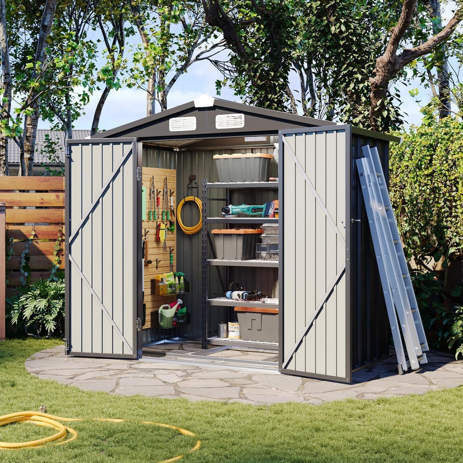 Aoxun Metal Storage Shed