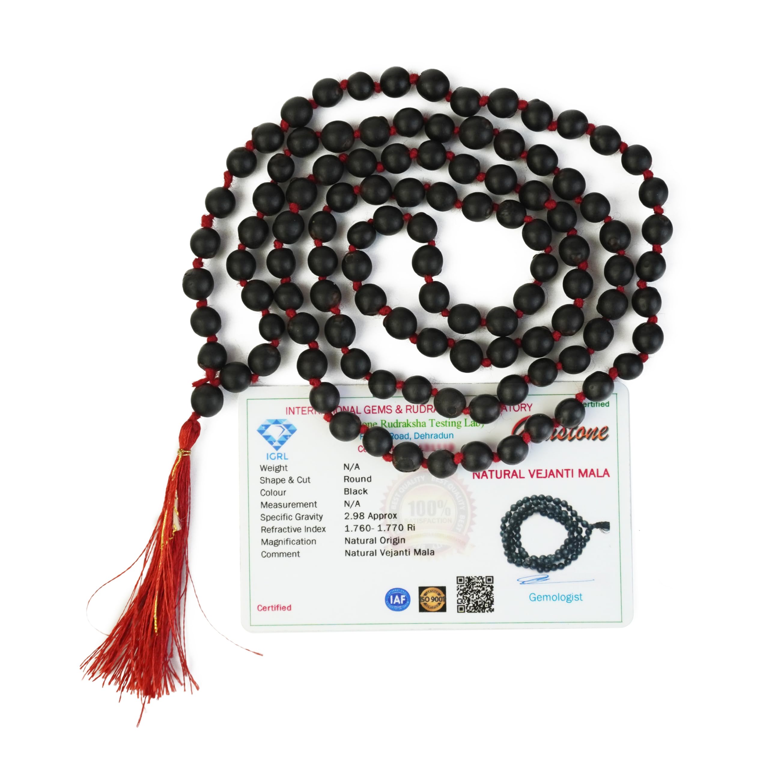 REMEDYWALA Charged Activated Energized Black Vaijayanti Mala | Natural 6 mm 108 Beads Jap Mala-image-22