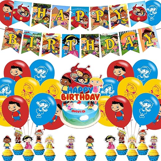 Little Einsteins Party Supplies,Birthday Party Decorations for Little Einsteins for kids with happy birthday banner,cake topper ,balloons for Little Einsteins theme birthday party decorations