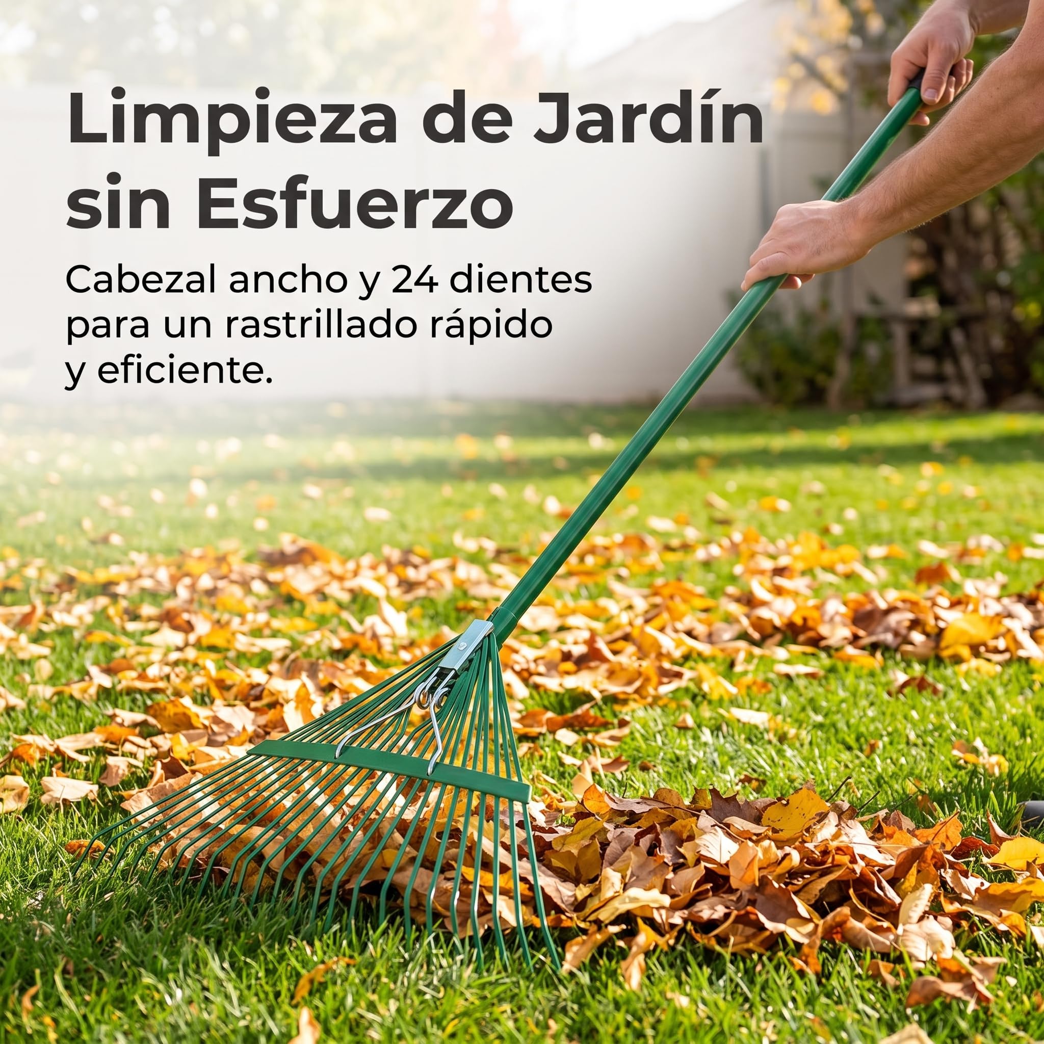 Rastrillo Jardín Metal con 24 Púas , p y Mantenimiento es