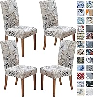 Vista 1 de SPRINGRICO Juego de 4 fundas para sillas de comedor, fundas elásticas para sillas de comedor, de elastano lavables, fundas para sillas Parsons