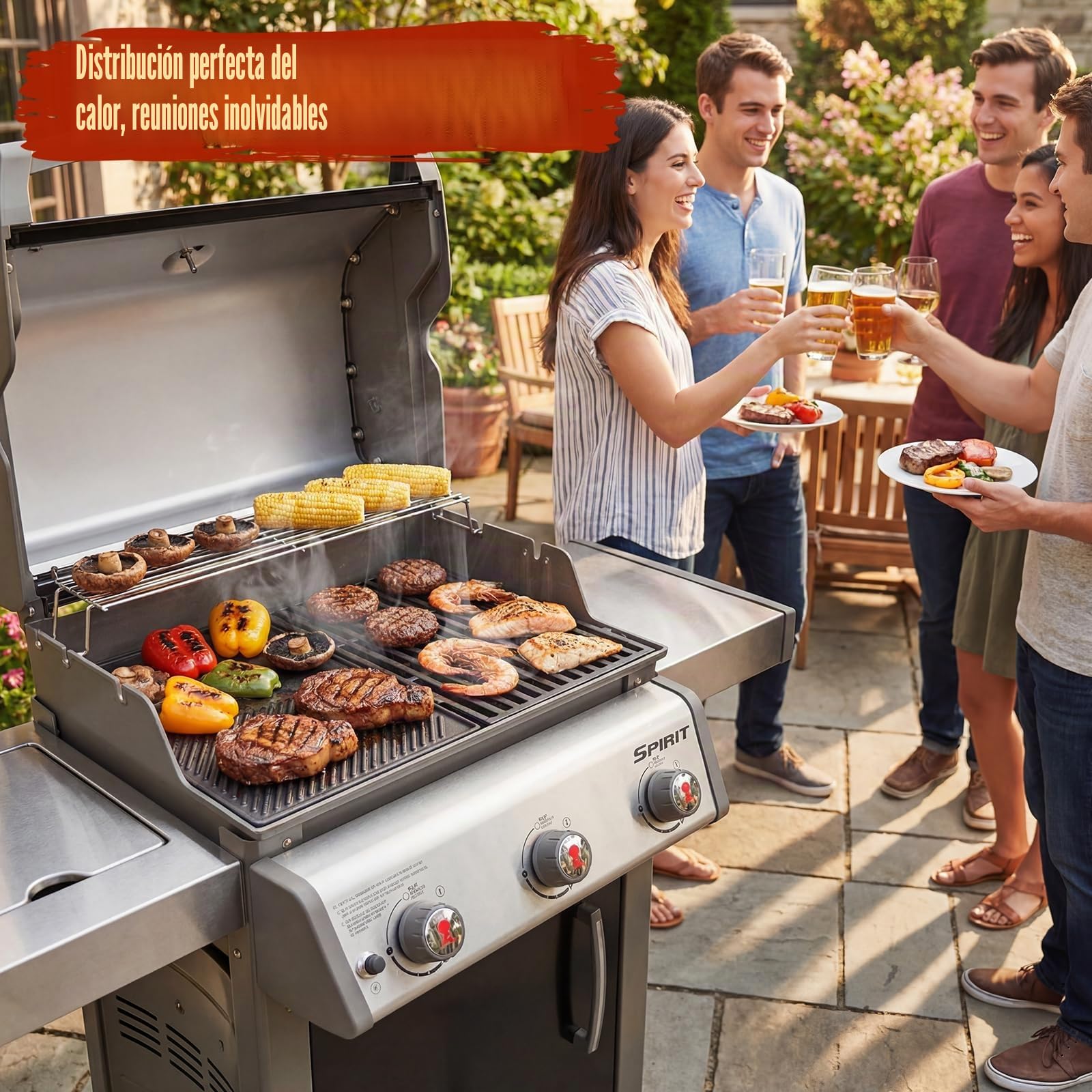 Denmay 7638 Plancha de hierro fundido de 44,5 x 30 cm para Weber I & II Spirit E/S 310, 320, 330, Spirit E-310 Classic, 700, Genesis Silver B/C, para barbacoas SmokeFire EX4 y EX6