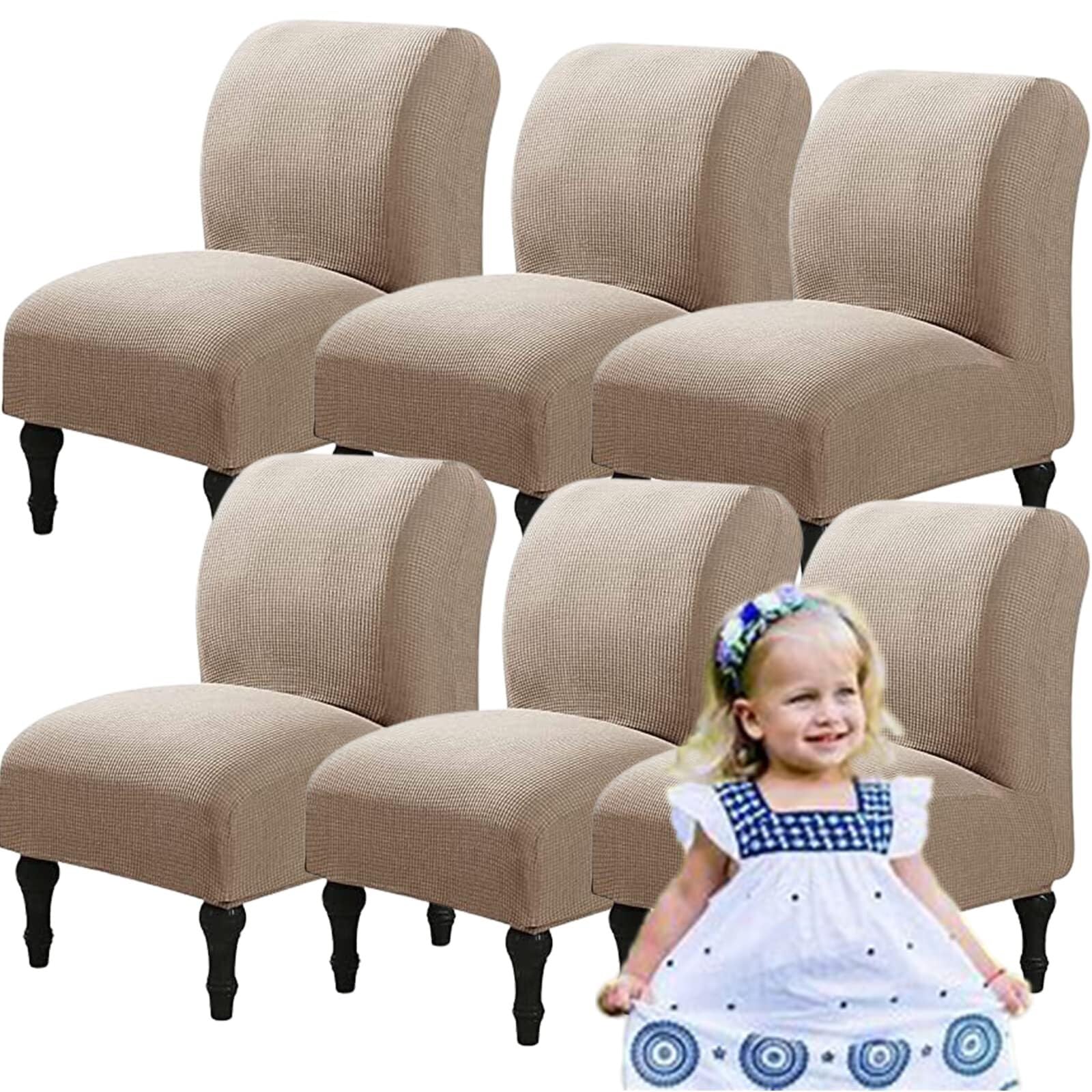 NMVAWIPT Armless Accent Chair Covers, Polyester+Spandex Stretch Slipcover, Removable Furniture Protector, For Home Hotel(11#,6pcs)