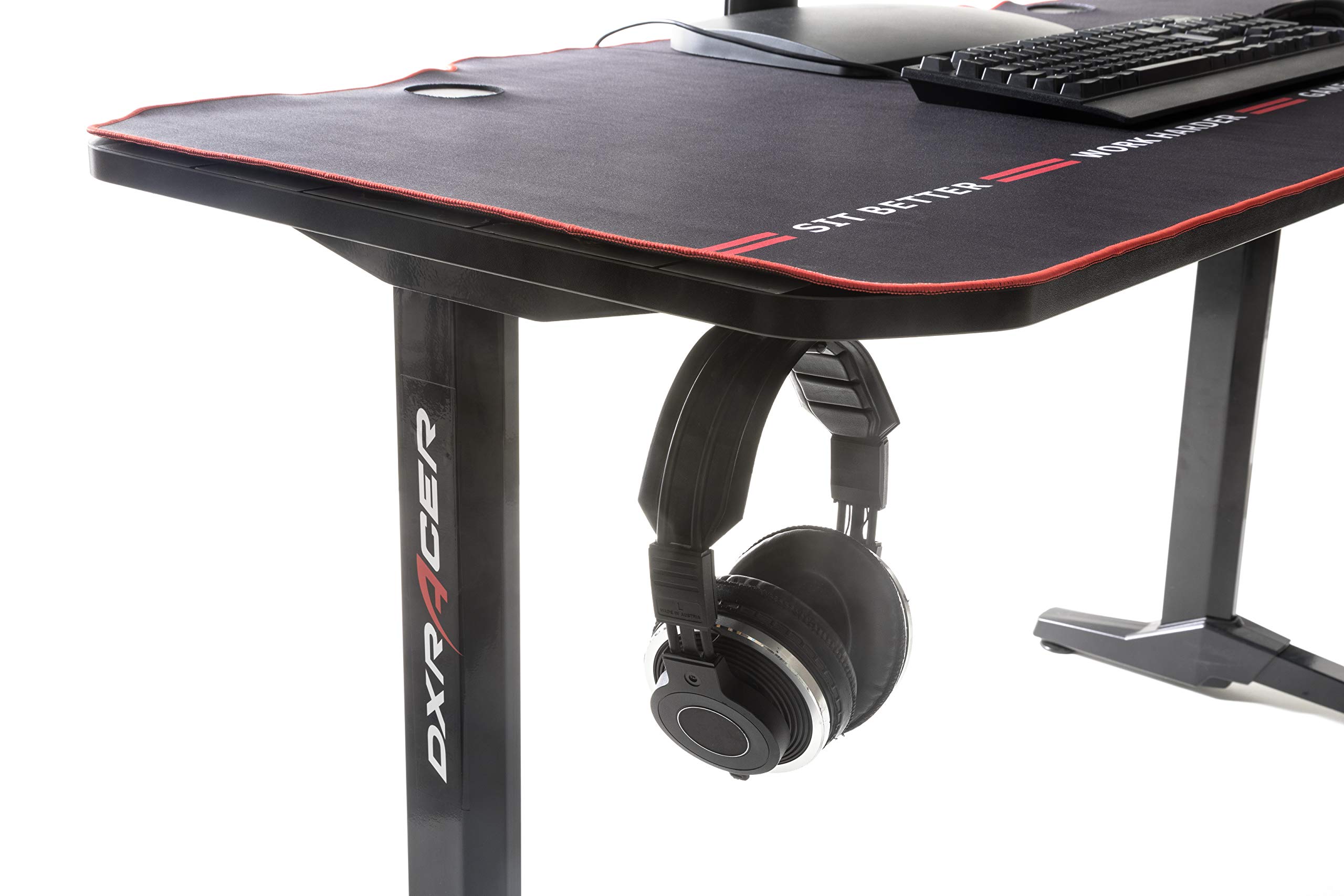 Robas Lund Gaming Tisch DX Racer 2 Gaming Desk Schwarz Carbonlook, BxHxT 140x75x65 cm
