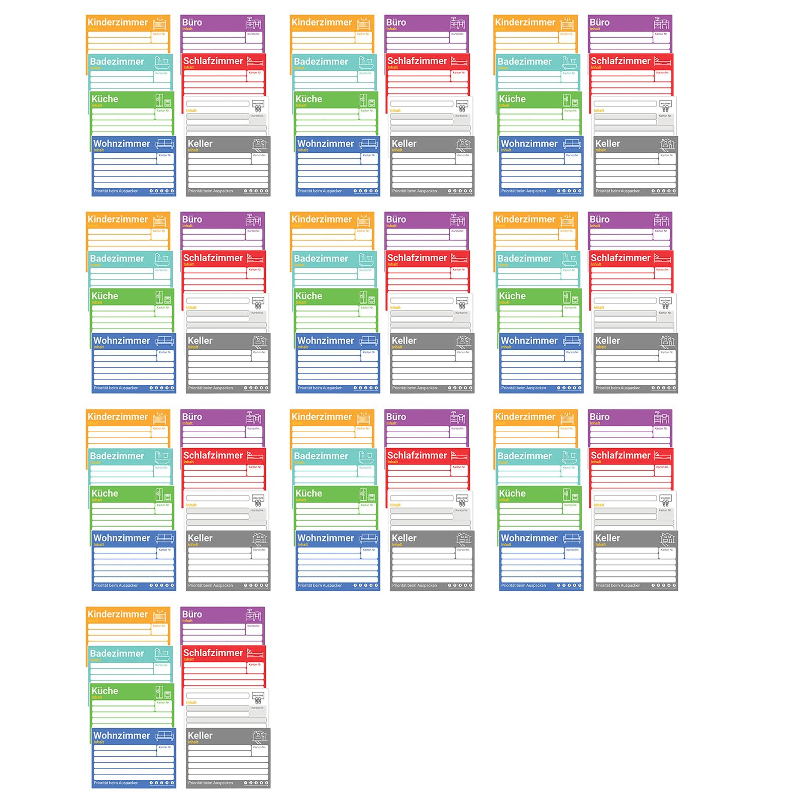 ZEPFJHE 80Pcs Colorful Large Moving Labels for Boxes Home Moving Packing Color Coded Sticker Supplies with Writable Note Area Offices Labeling Supplies