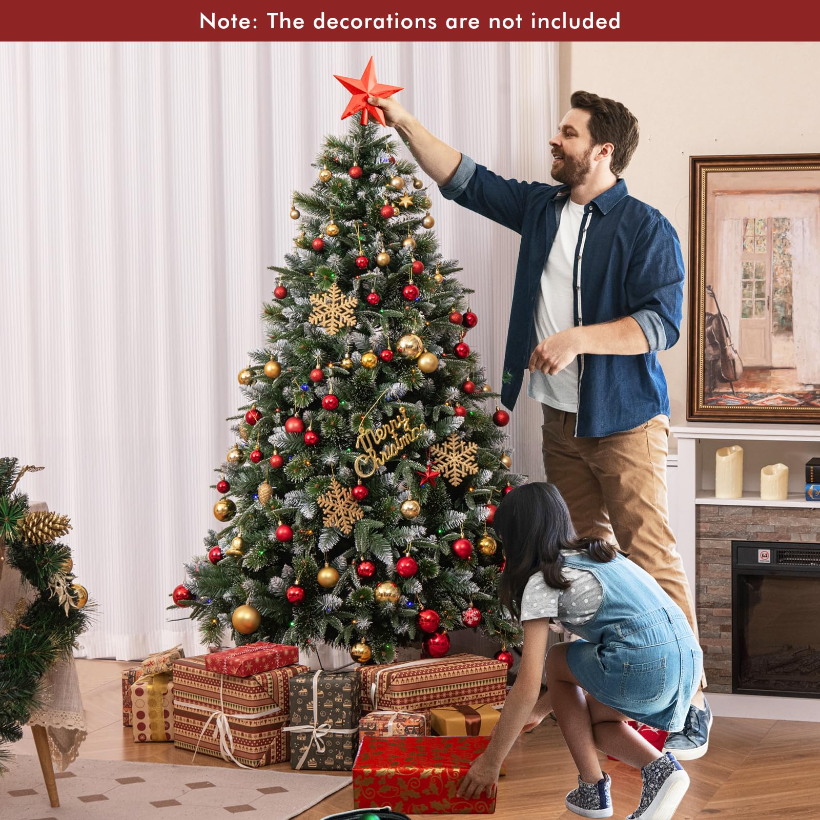 Con luci LED, punte dei rami e 9 modalità di illuminazione, ufficio(6FT)