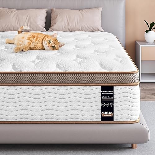 BedStory Queen Mattress - 12 Inch Hybrid Mattress Medium Firm - Individually Wrapped Coils for Pressure Relief & Motion Isolation, Assembled in The USA