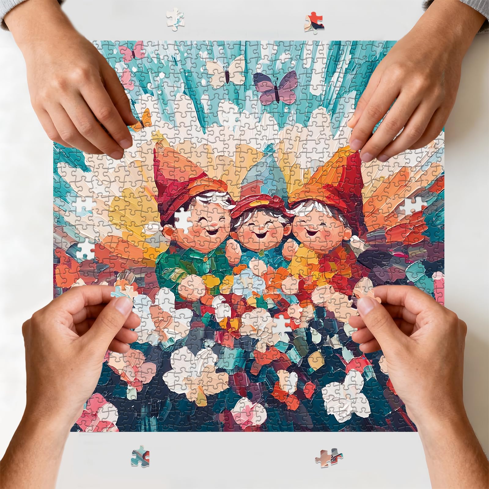 Amazon.com: Saralluna Whimsical Gnome Trio Puzzle for Adults 1024