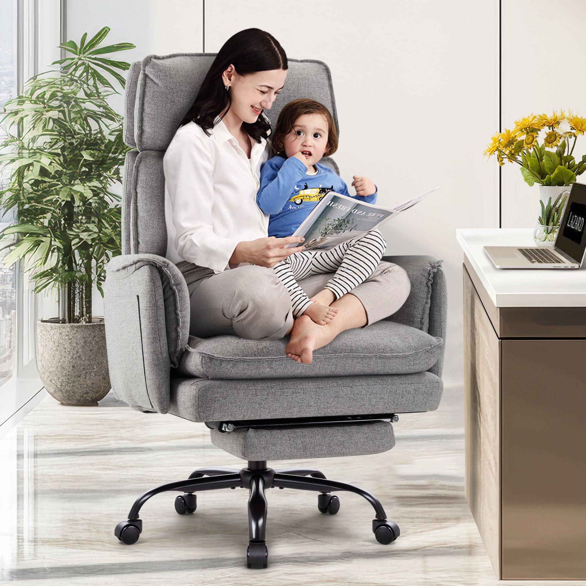 IWMH Ergonomisches Bürostuhl Grey 227 kg XXL Fabric - Dettaglio
