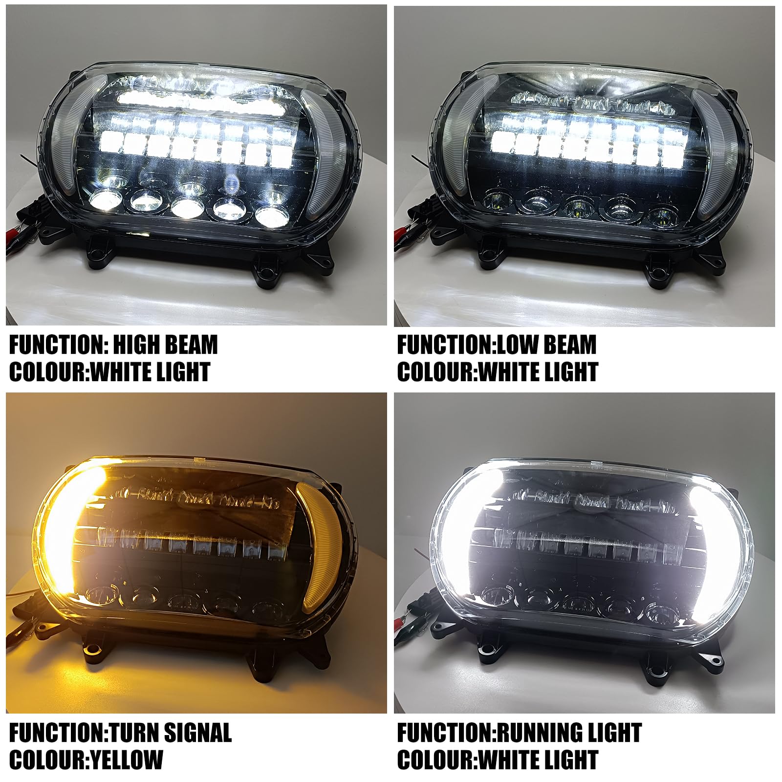 Kit Phares Clignotants LED Pour Road Glide - Motos Custom - Feux Latéraux Style Course - Neuf - Marque KUQIQI