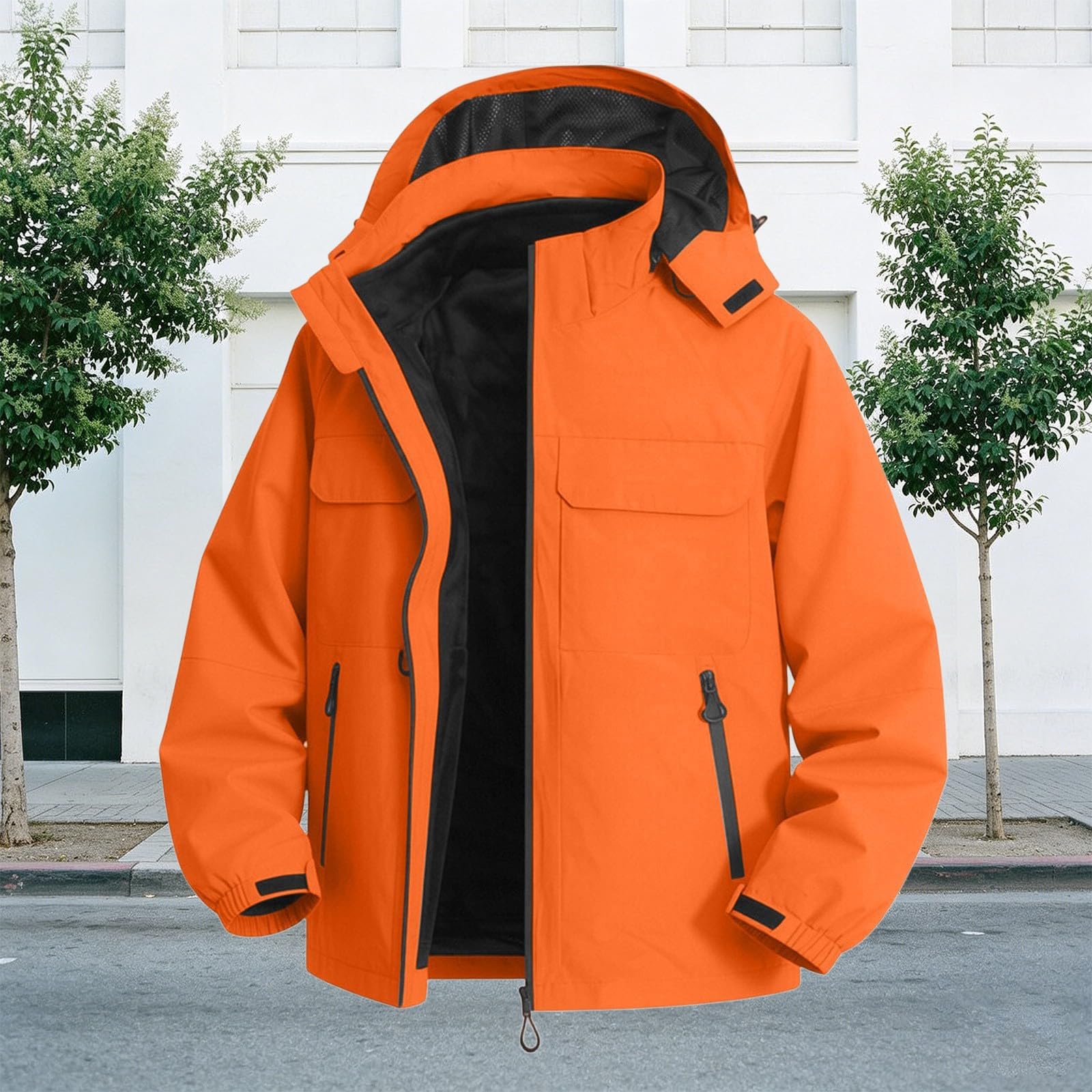 Giacca sportiva da uomo impermeabile con cappuccio