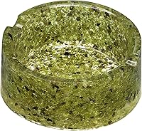 Vista 1 de Rockcloud Bandeja redonda de 3 pulgadas con resina, bandeja de joyería de cristal para decoración de mesa de oficina en casa, soporte para plantas